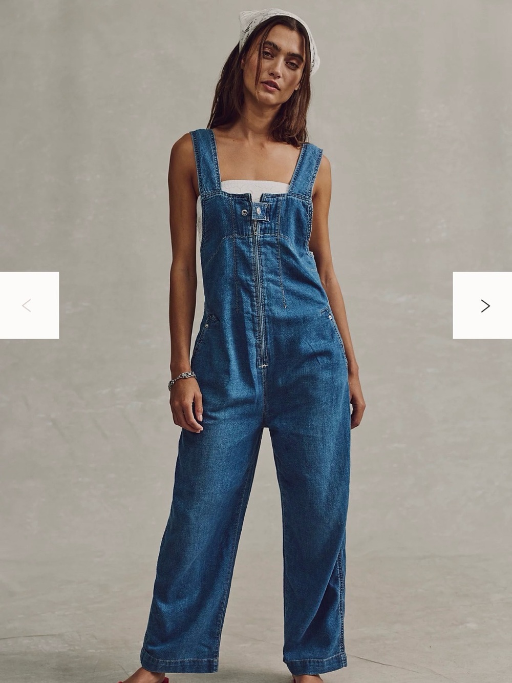 Free People We The Free Jude Blue Denim Women's Overalls